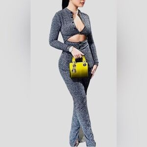 Stylish Gray Cutout Co-ord Set